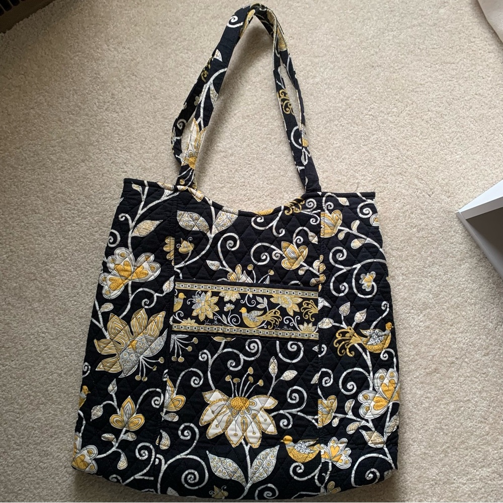 Vera Bradley Black and Yellow Pattern Tote